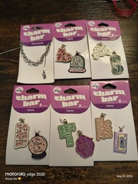 Women’s Pink Enamel Statement Charms (Pack)